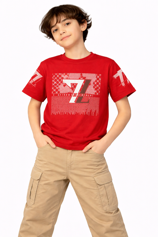 Kids' Urban Streetwear T-Shirt – Premium Maroon or Bottle Green Graphic Tee