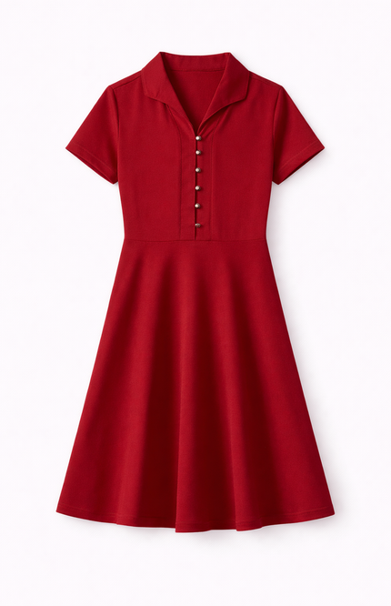 Infeel Kids' Festive Maroon Short-Sleeve Dress – Tailored Party Wear
