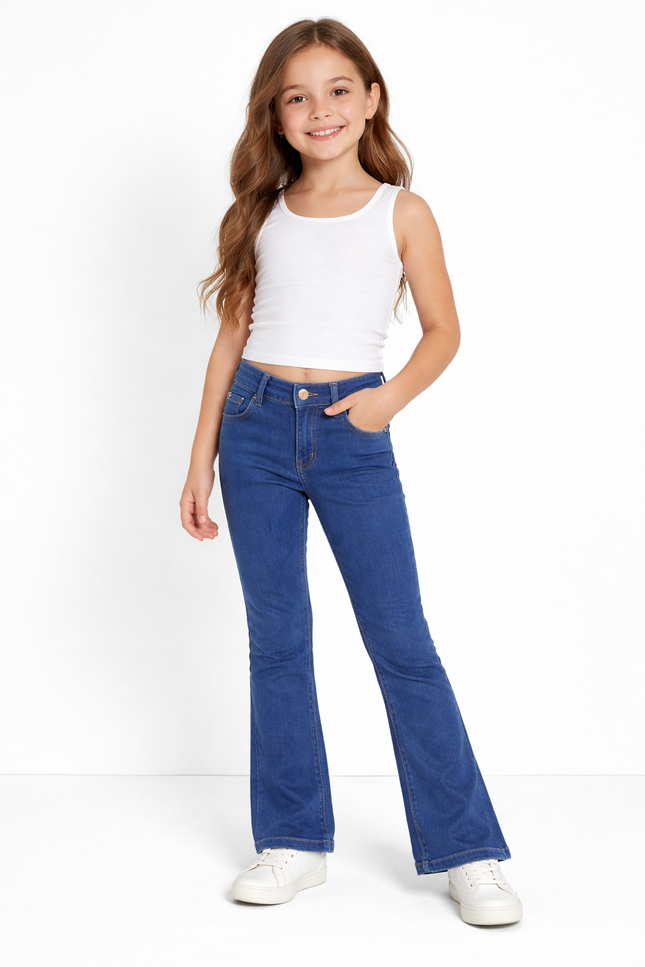 Girls' & Teens' Slim-Fit Bootcut Jeans in Denimex, Black & Stonewash