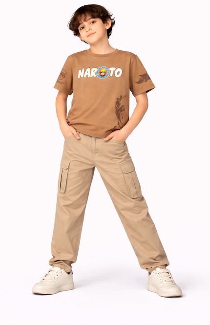 Boys' Naruto Uzumaki Graphic Tee in Peanut Brown