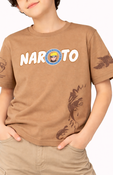 Boys' Naruto Uzumaki Graphic Tee in Peanut Brown