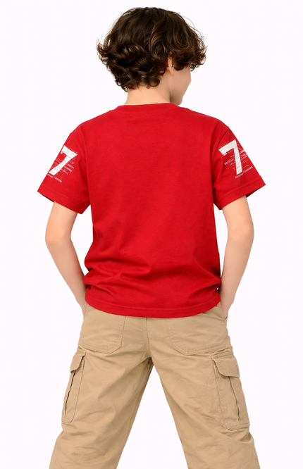 Kids' Urban Streetwear T-Shirt – Premium Maroon or Bottle Green Graphic Tee