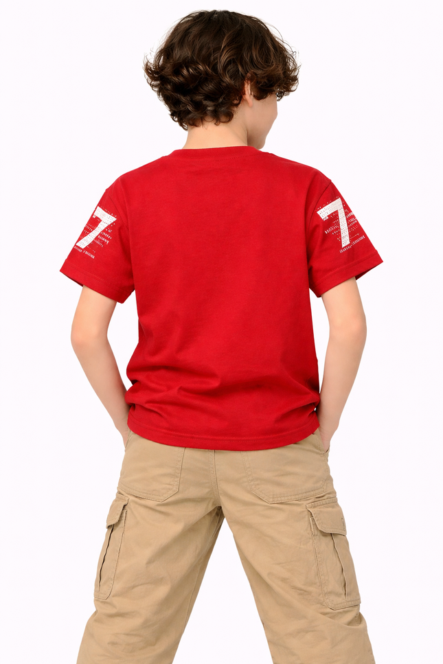 Kids' Urban Streetwear T-Shirt – Premium Maroon or Bottle Green Graphic Tee