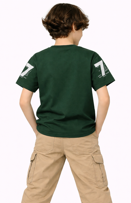 Kids' Urban Streetwear T-Shirt – Premium Maroon or Bottle Green Graphic Tee
