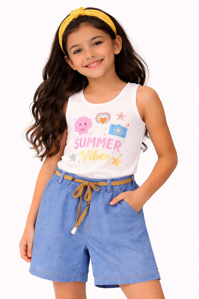 Girls' Soft Denim Shorts