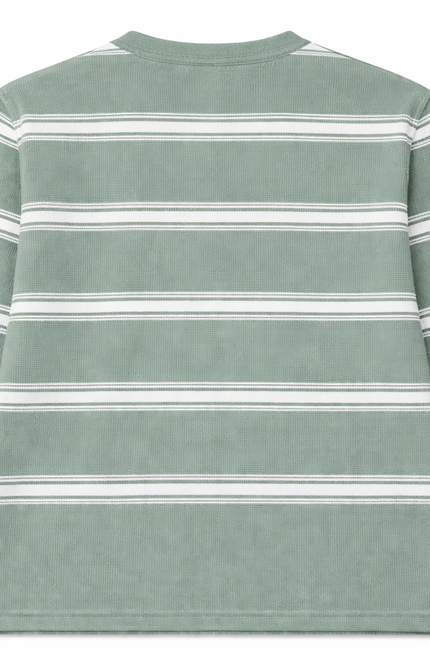 Sage Green Boys' Long-Sleeve Textured Stripe Henley Shirt