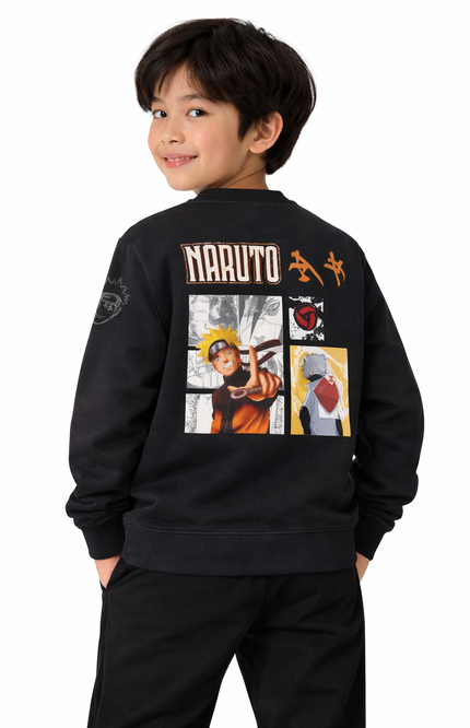 Boys' Naruto & Kakashi Front & Back Graphic Sweatshirt
