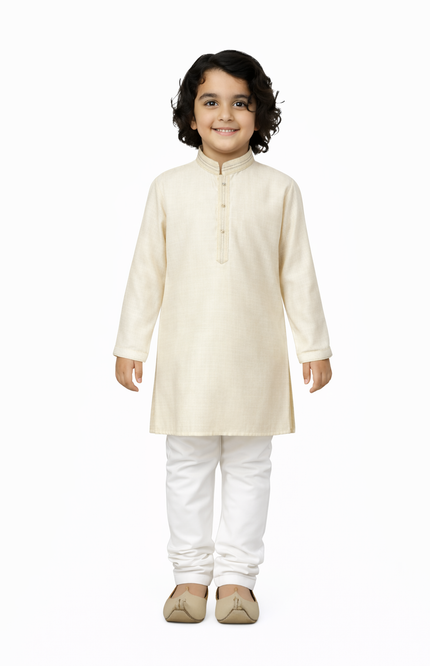 Cream Kurta Pajama Set for Boys | Ethnic Kidswear