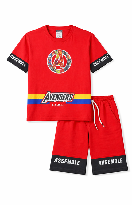 Boys' Marvel Avengers Graphic T-Shirt and Shorts 2-Piece Set - Red