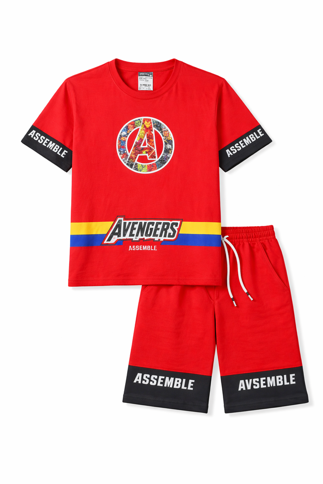 Boys' Marvel Avengers Graphic T-Shirt and Shorts 2-Piece Set - Red