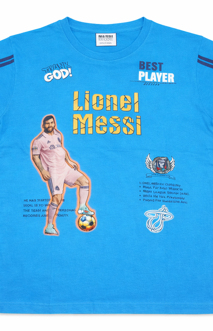 Boy's Sky Blue Lionel Messi Graphic T-Shirt – Best Player Tribute Tee