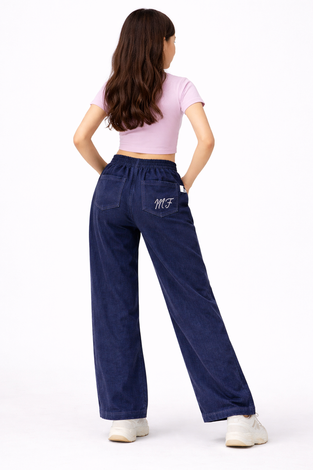 Teens' Relaxed Straight-Fit Jeans in Stonewash & Jet Black – Elastic Waist Denim Trousers