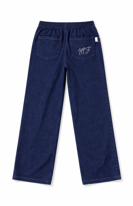 Teens' Relaxed Straight-Fit Jeans in Stonewash & Jet Black – Elastic Waist Denim Trousers