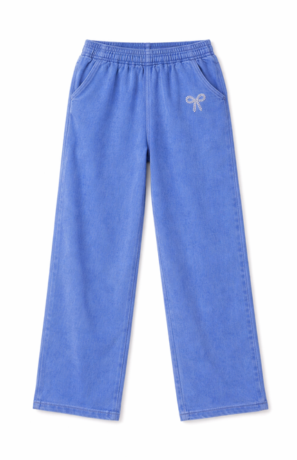 Teens' Relaxed Straight-Fit Jeans in Stonewash & Jet Black – Elastic Waist Denim Trousers