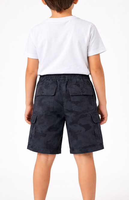 Boys' Camouflage Cotton Cargo Shorts – Utility Summer Shorts