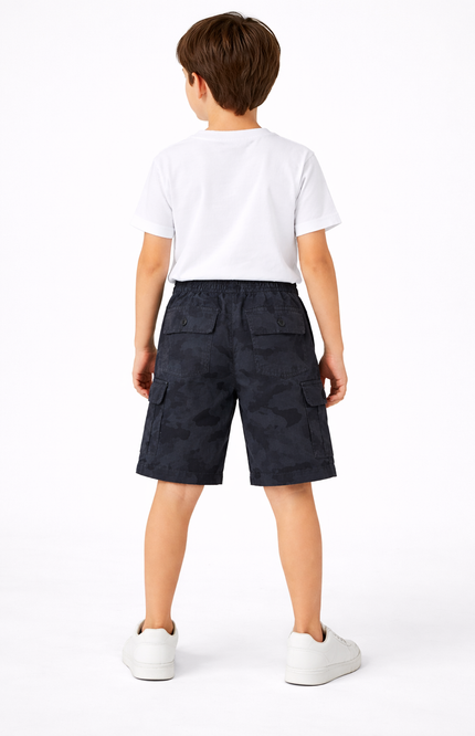 Boys' Camouflage Cotton Cargo Shorts – Utility Summer Shorts