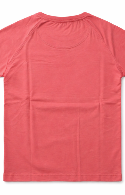 Boys' Dusty Rose Cotton T-Shirt with Buttoned Flap Pocket