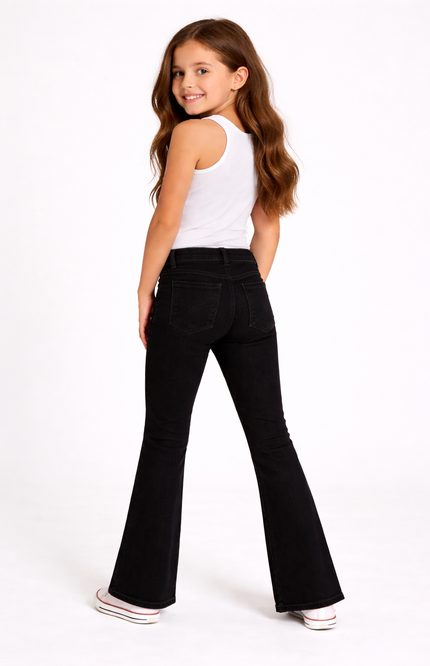 Girls' & Teens' Slim-Fit Bootcut Jeans in Denimex, Black & Stonewash