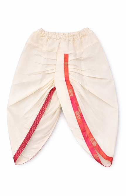 Infant Boys' Orange & Pink Ombre Kurta with Off-White Dhoti Set