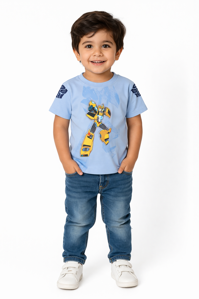 Boys' Bumblebee Transformer Graphic T-Shirt – Powder Blue