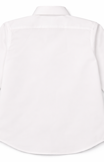 Kids' Premium Formal White Button-Down – Signature Designer Cotton Shirt