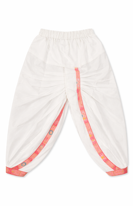 Infant Boys' Pink & Peach Patchwork Angrakha Kurta with Dhoti Set