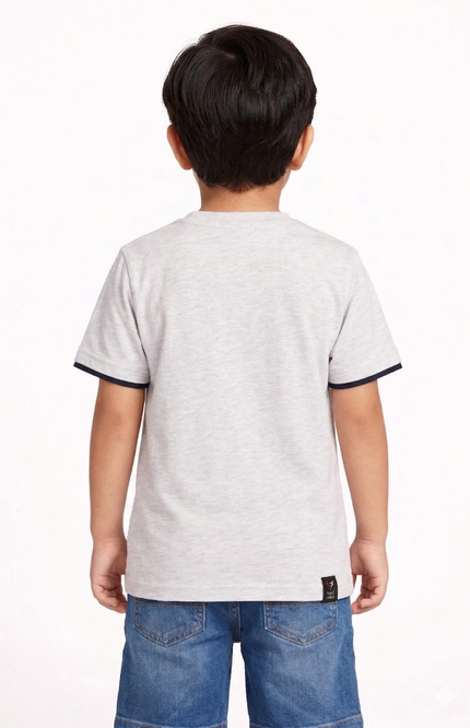 Kids' Adventure Graphic T-Shirt – Premium Cotton Tee in Grey, Lemon, and DX Blue