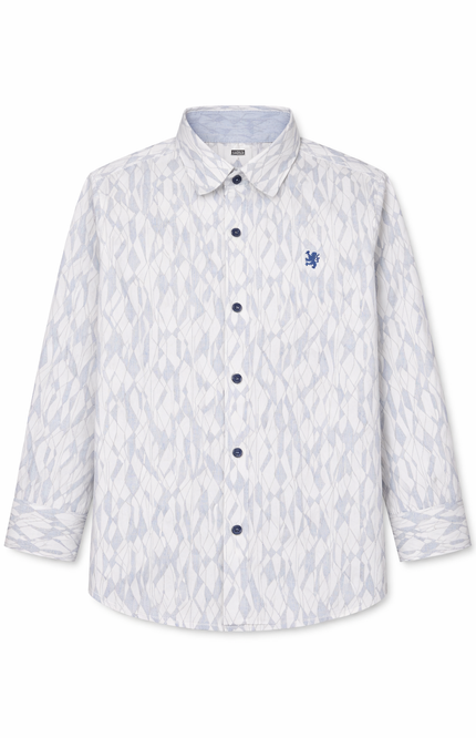 Boys' Geometric Jacquard Long-Sleeve Formal Shirt