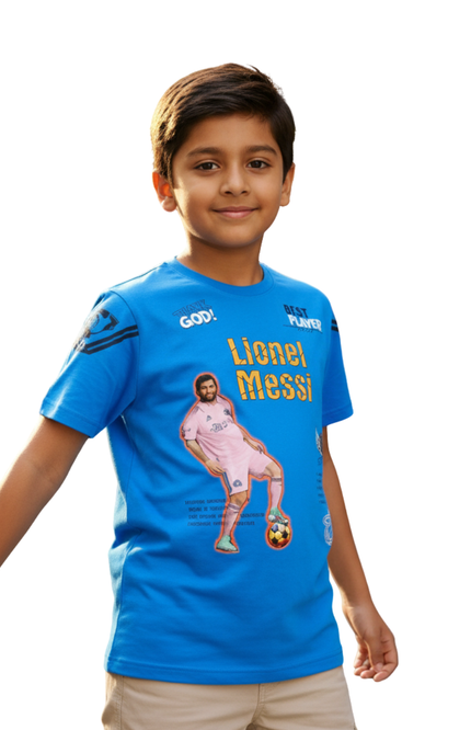 Boy's Sky Blue Lionel Messi Graphic T-Shirt – Best Player Tribute Tee