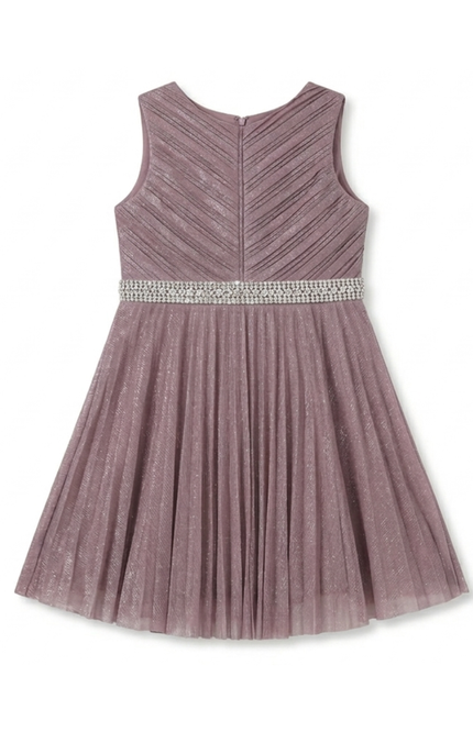 Kids' Formal Pink Tulle Gown – Shimmery Sleeveless Birthday Dress
