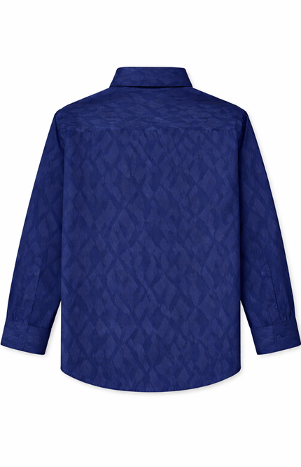 Boys' Geometric Jacquard Long-Sleeve Formal Shirt