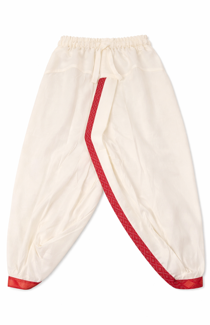 Infant Boys' Orange & Pink Ombre Kurta with Off-White Dhoti Set