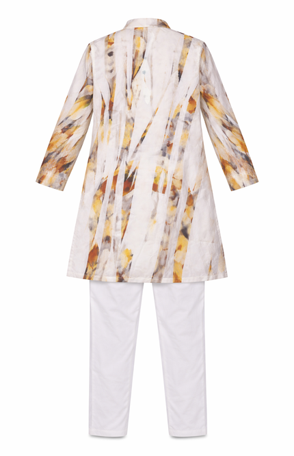 Kids' Designer Mustard Stripe Ethnic Wear – Premium Cotton Celebration Set