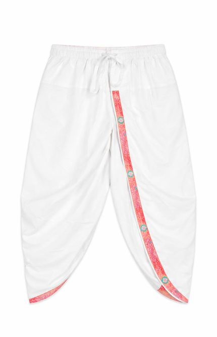 Infant Boys' Pink & Peach Patchwork Angrakha Kurta with Dhoti Set