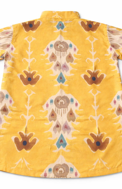 Kids' Designer Ethnic Cotton Kurta – Premium Ochre Yellow Celebration Wear