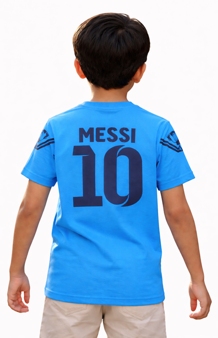 Boy's Sky Blue Lionel Messi Graphic T-Shirt – Best Player Tribute Tee