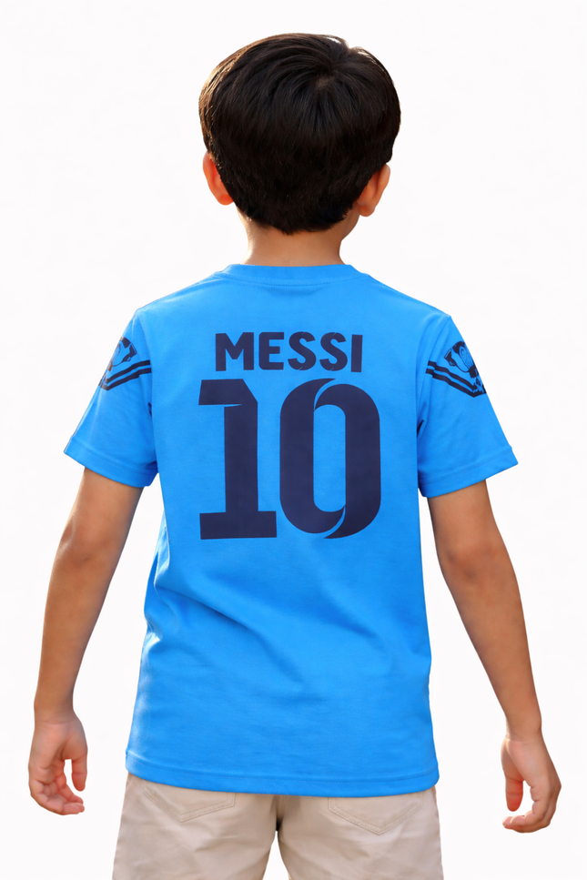 Boy's Sky Blue Lionel Messi Graphic T-Shirt – Best Player Tribute Tee