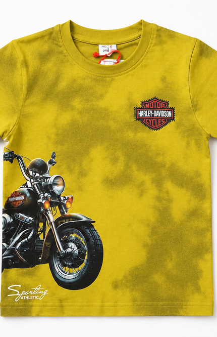 Tie-Dye Motorcycle Graphic Kids T-Shirt