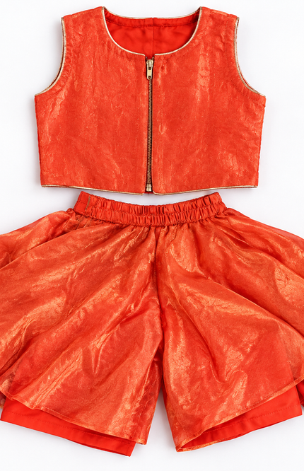 Girls’ Orange Palazzo Set