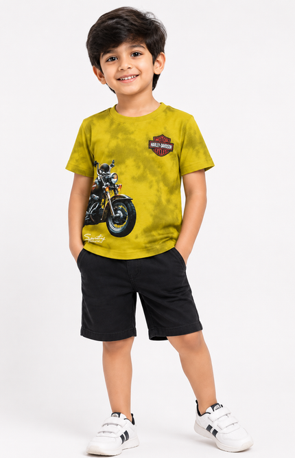 Tie-Dye Motorcycle Graphic Kids T-Shirt