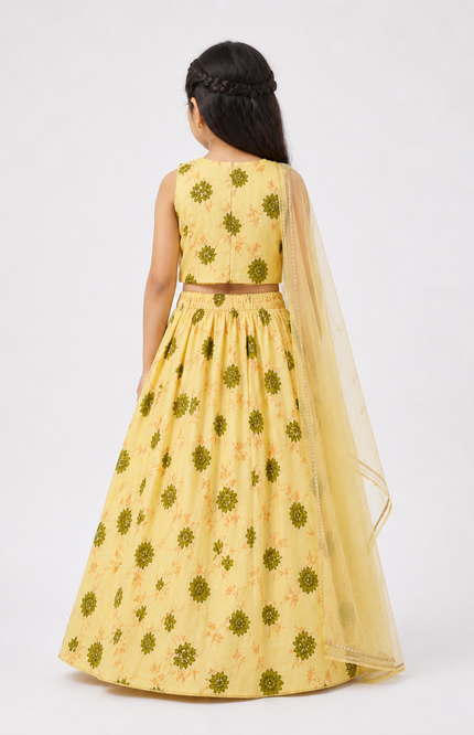 Floral Kids Ethnic Lehenga Set with Dupatta