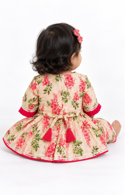 Girls Floral Printed Kurta Set