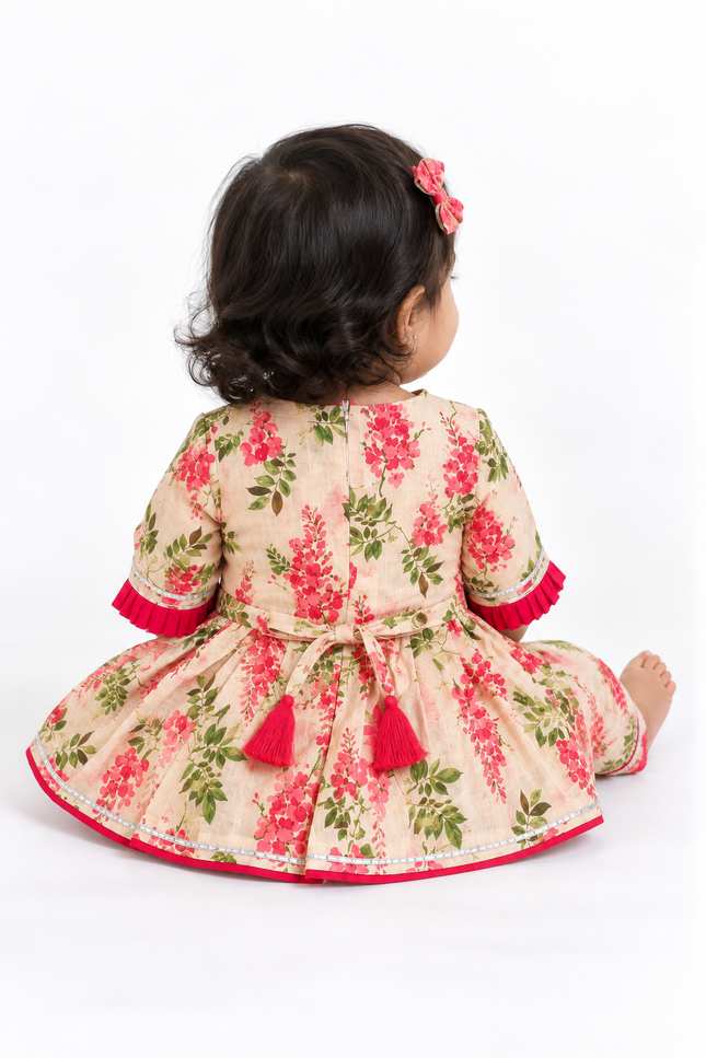 Girls Floral Printed Kurta Set