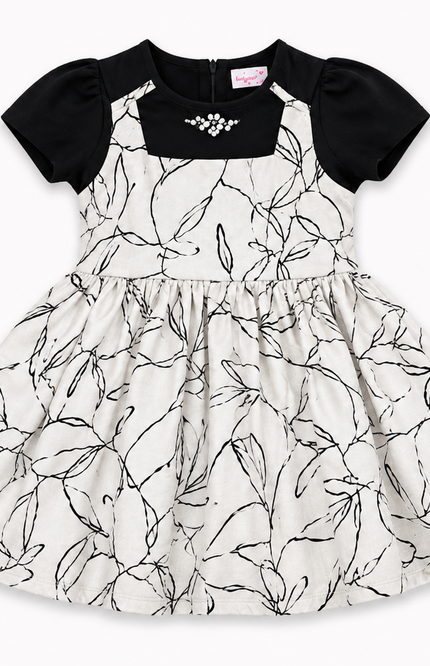 Abstract Print Fit & Flare Dress