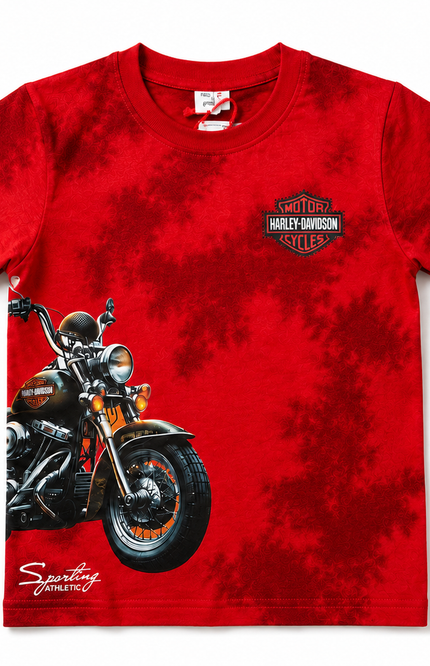 Tie-Dye Motorcycle Graphic Kids T-Shirt