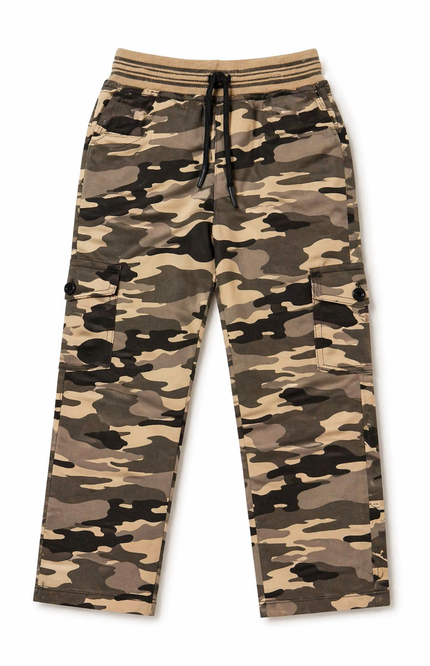 Classic Camo Cargo Trousers with Elastic Waist