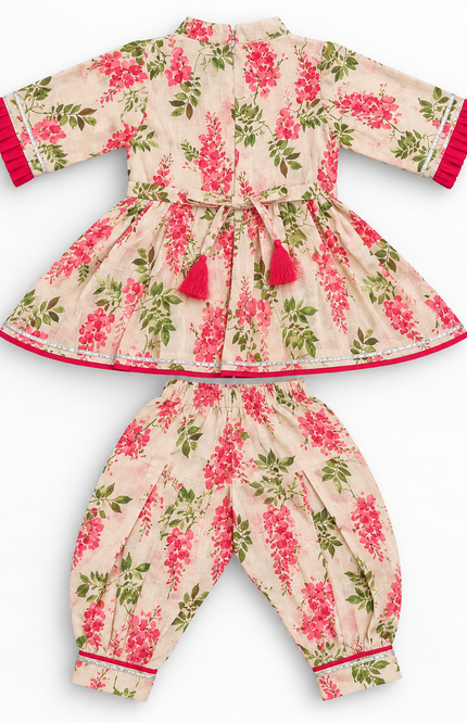Girls Floral Printed Kurta Set