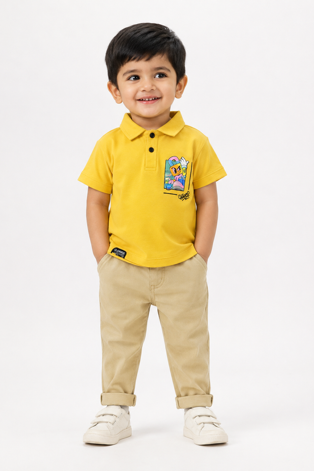 Cartoon Graphic Polo T-Shirt
