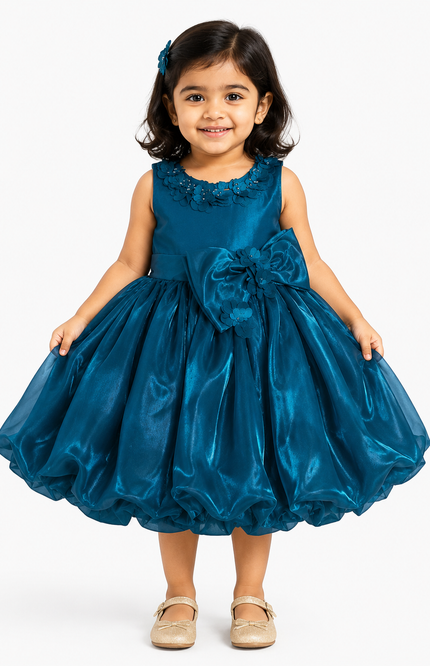 Girls Organza Princess Party Dress with Floral