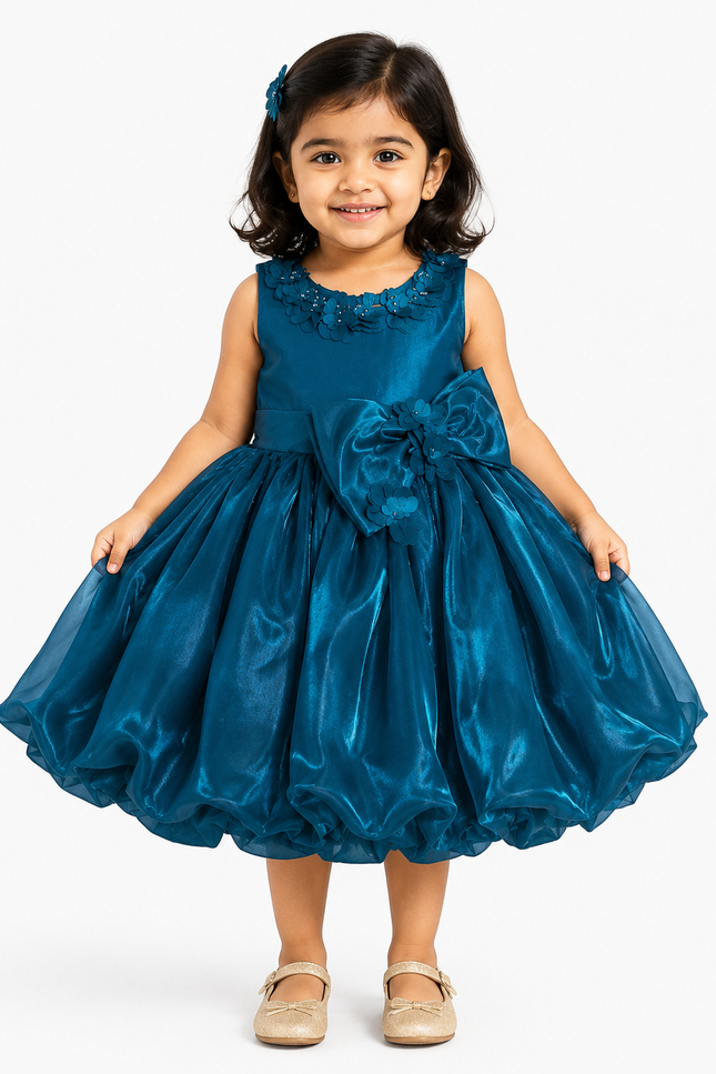 Girls Organza Princess Party Dress with Floral